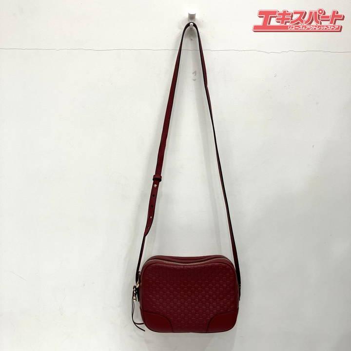 GUCCI グッチ マイクロGG シマ ショルダーバッグ 赤 レッド 449413