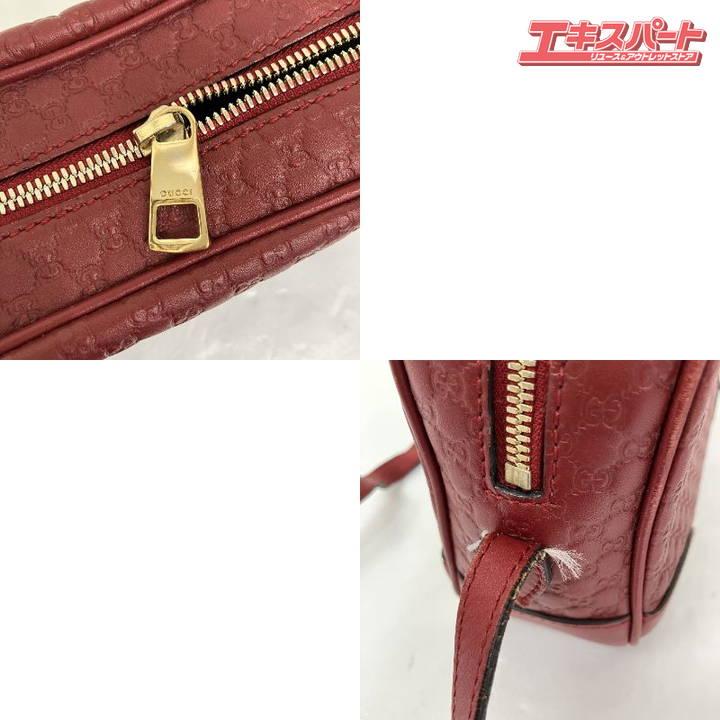 GUCCI グッチ マイクロGG シマ ショルダーバッグ 赤 レッド 449413