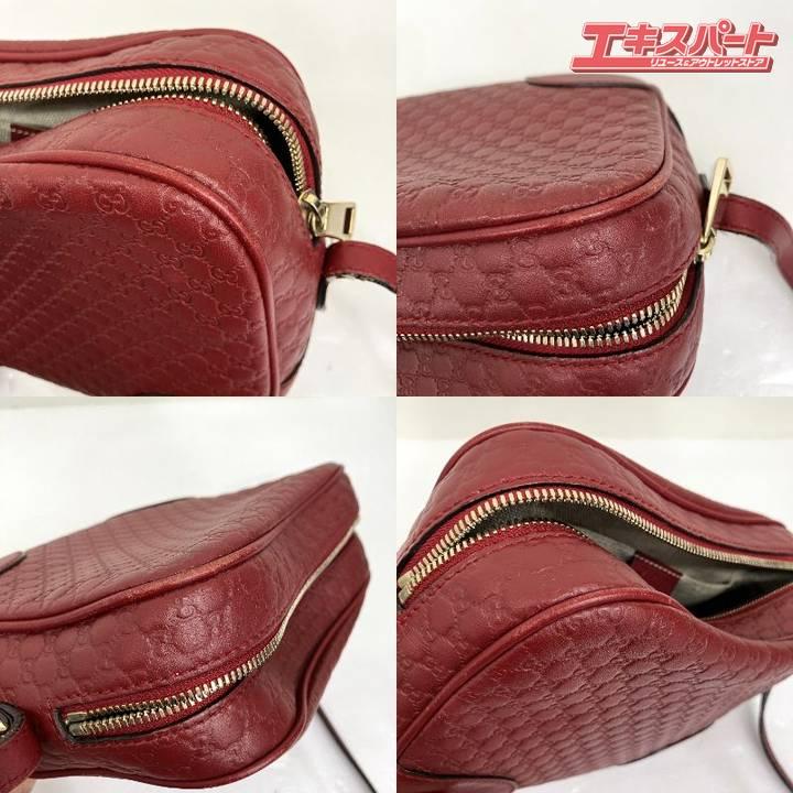 GUCCI グッチ マイクロGG シマ ショルダーバッグ 赤 レッド 449413