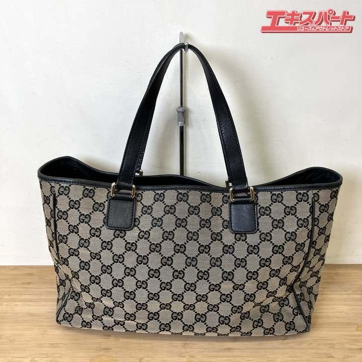 GUCCI ハンドバッグ 手提げ GG キャンバス×レザー ブラック 33890 GUCCI グッチ GGキャンバス ブラック トートバッグ 33890 保存袋付き