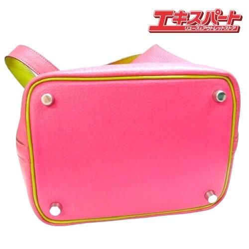 HERMES エルメス ピコタン PM バイカラー ローズショッキング×アニス