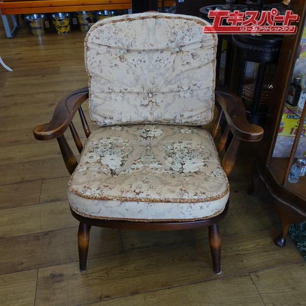 ヴィンテージ 飛騨家具 飛騨産業 乗鞍 リビングチェア 両肘付き キツツキ ヴィンテージ 飛騨家具 飛騨産業 乗鞍 リビングチェア (両肘付き