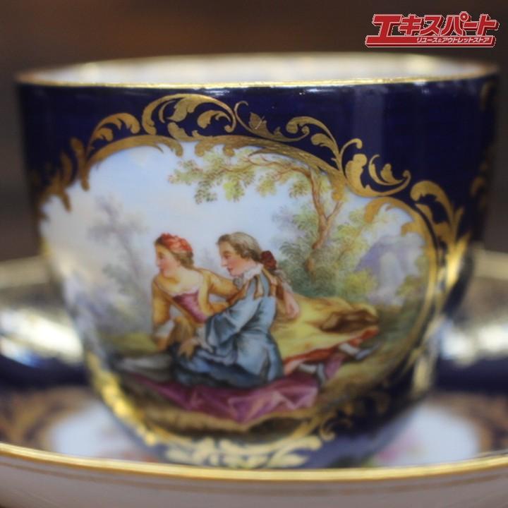 極美品 マイセン ボタン剣 オールドマイセン 古マイセン ワトー モカ
