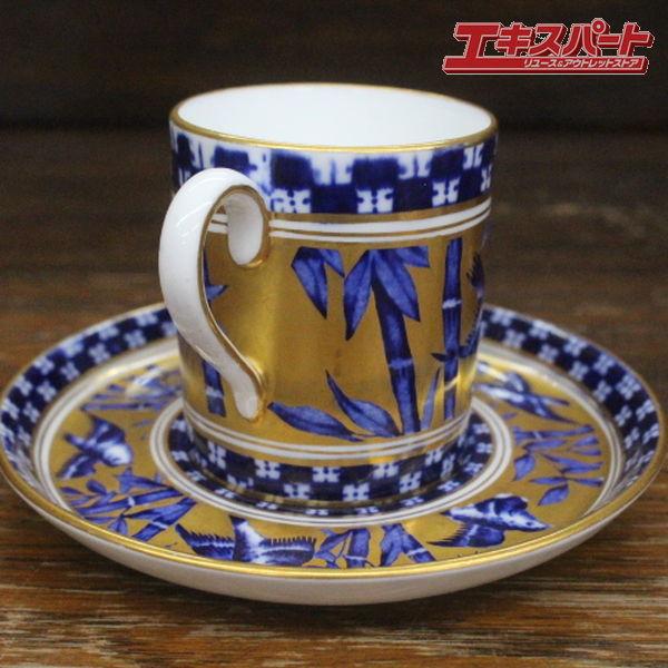 島村製　ジャポニズム　金彩　和風カップソーサーセット 貴重なジャポニスム。アンティーク コールポート 竹雀 金彩 手描き