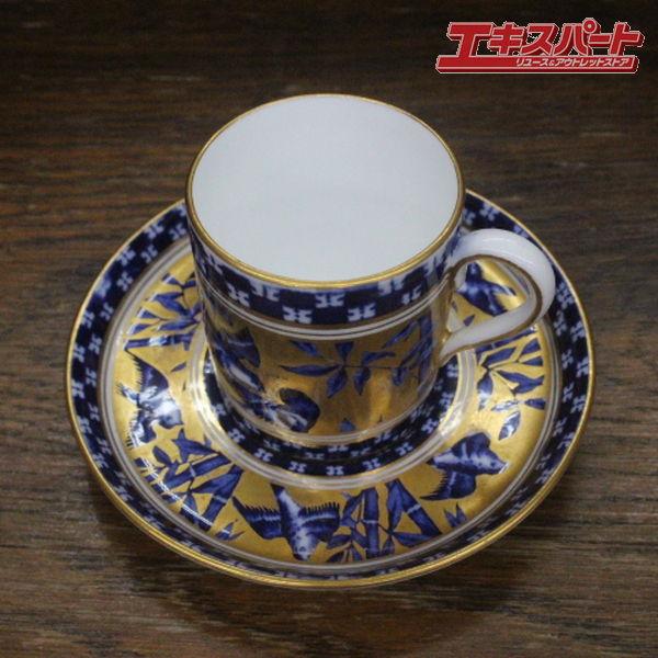 貴重なジャポニスム。アンティーク コールポート 竹雀 金彩 手描き