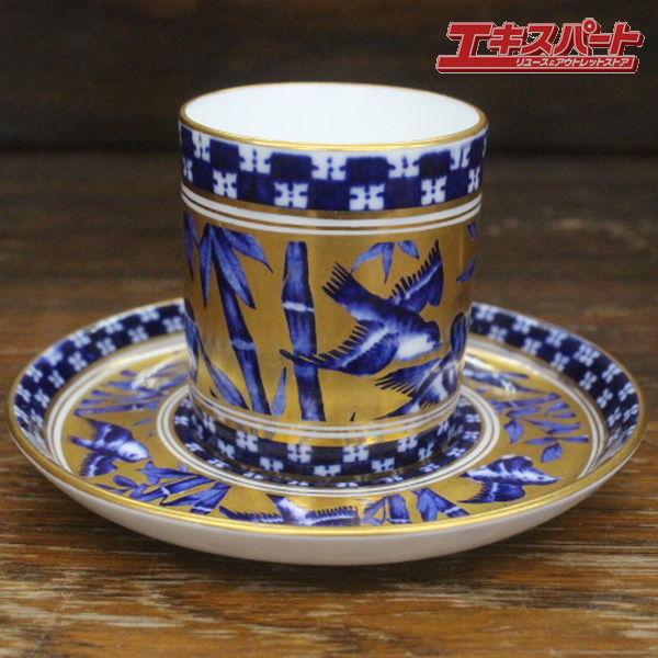 貴重なジャポニスム。アンティーク コールポート 竹雀 金彩 手描き