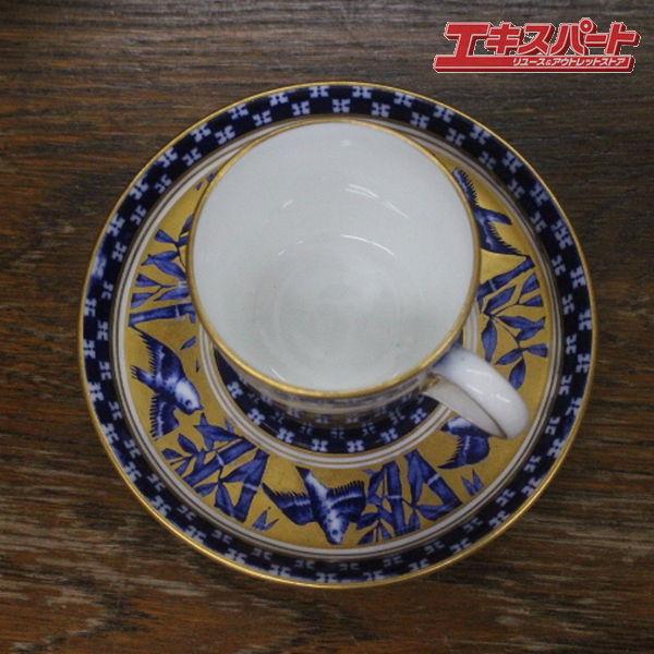 島村製　ジャポニズム　金彩　和風カップソーサーセット 貴重なジャポニスム。アンティーク コールポート 竹雀 金彩 手描き