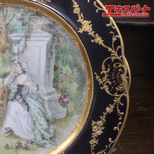 1800年頃 パリ窯 オールドパリ 21cm セーブルスタイル コバルトブルー
