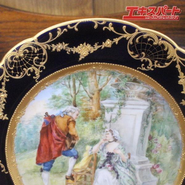 1800年頃 パリ窯 オールドパリ 21cm セーブルスタイル コバルトブルー