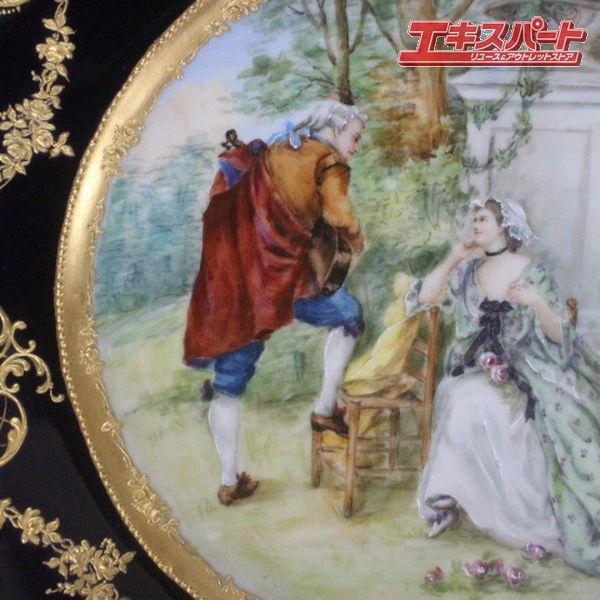 1800年頃 パリ窯 オールドパリ 21cm セーブルスタイル コバルトブルー
