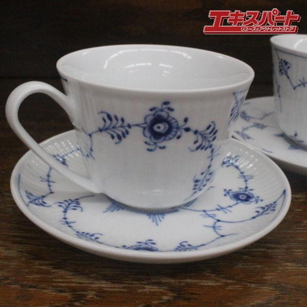 未使用 ロイヤルコペンハーゲン ブルーフルーテッド プレイン 2客 