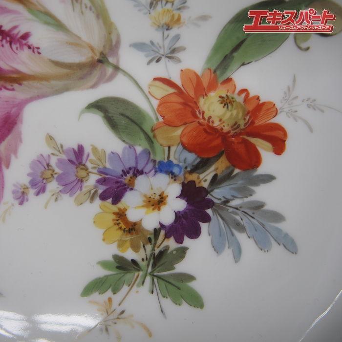マイセン Meissen ボタン剣 古マイセン コバルトブルー 金彩 花柄 23cm