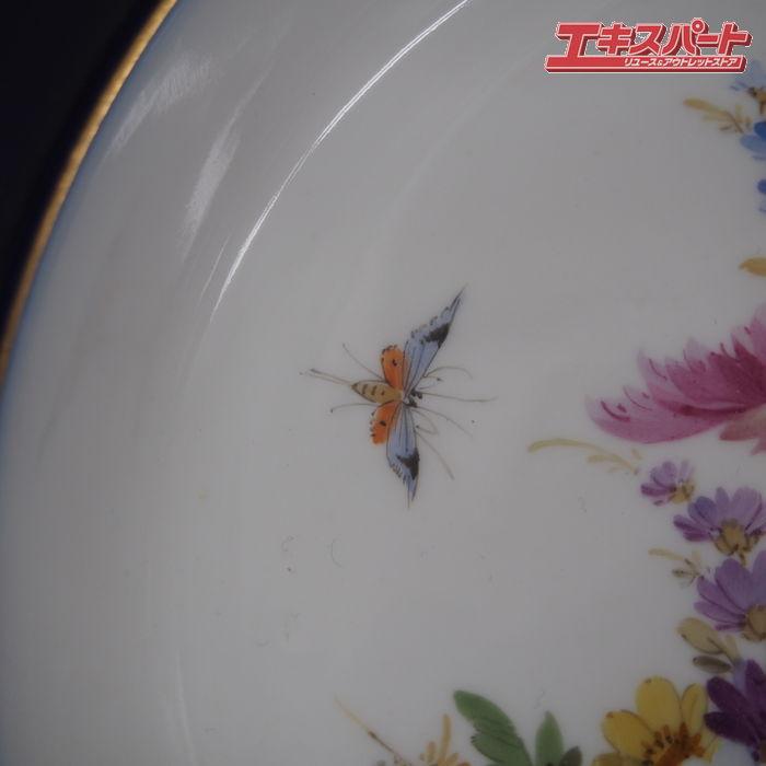 マイセン Meissen ボタン剣 古マイセン コバルトブルー 金彩 花柄 23cm