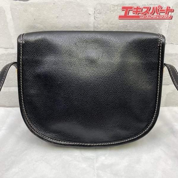 LOEWE アナグラム ブラック レザー ショルダーバッグ 斜め掛け