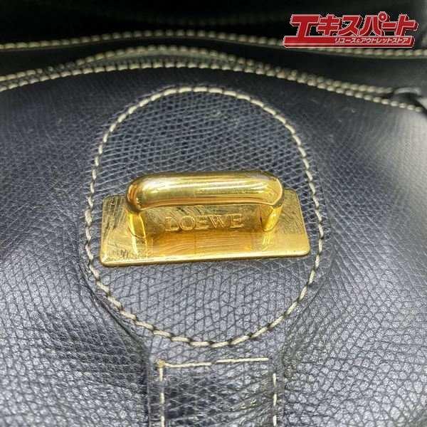 LOEWE アナグラム ブラック レザー ショルダーバッグ 斜め掛け