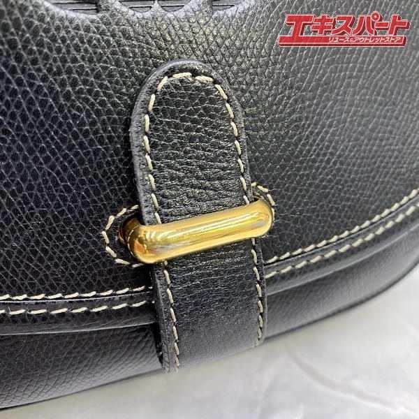 LOEWE アナグラム ブラック レザー ショルダーバッグ 斜め掛け