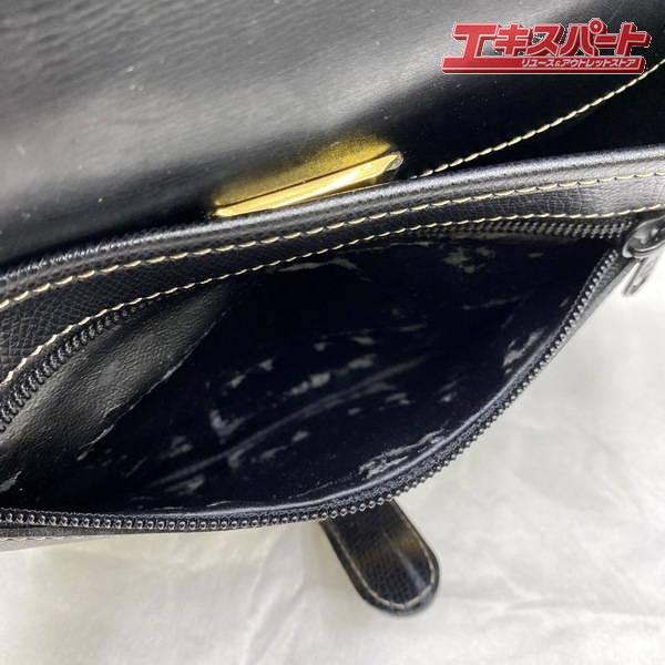 LOEWE アナグラム ブラック レザー ショルダーバッグ 斜め掛け