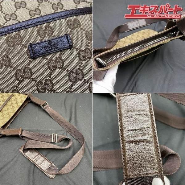 GUCCI GG柄 キャンバス ショルダーバッグ 122793 斜め掛け グッチ 戸塚