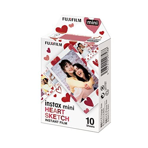 富士フイルムFUJIFILM インスタントカメラ チェキ用フィルム 10枚入 絵柄 ハートスケッチ INSTAX MINI HEART SKETCH WW 1｜reuse-radiate｜02