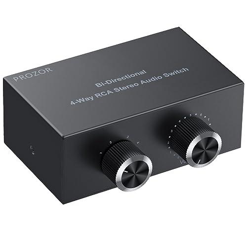 PROZOR オーディオ セレクター 4入力1出力/1入力4出力 RCAステレオ音声