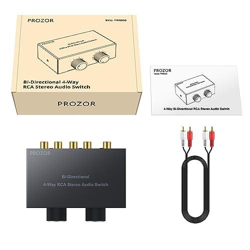 PROZOR オーディオ セレクター 4入力1出力/1入力4出力 RCAステレオ音声