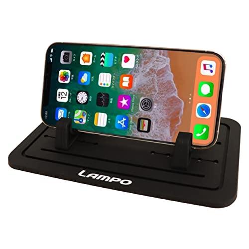 LAMPO スマートフォン用車載ホルダー GPS用クリップホルダー iPhone 各種スマートフォン スマホスタンド ダッシュボード 滑り止め 水洗い可日本ブラ | 