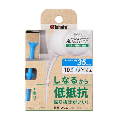 Tabataタバタ ゴルフ 折れにくい 高耐久ティー 低抵抗でショットが安定 見つけやすいカラー ホワイト ブルー ゴルフ用ティー 段付き いつでも高さ ア | 