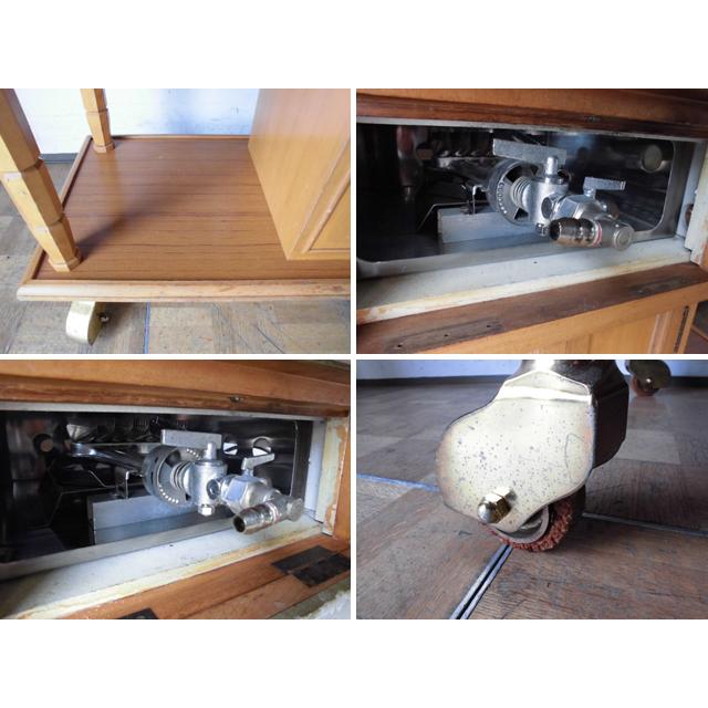 中古厨房 1口 ガスコンロ 鉄板焼き台 ワゴン LPガス プロパンガス 