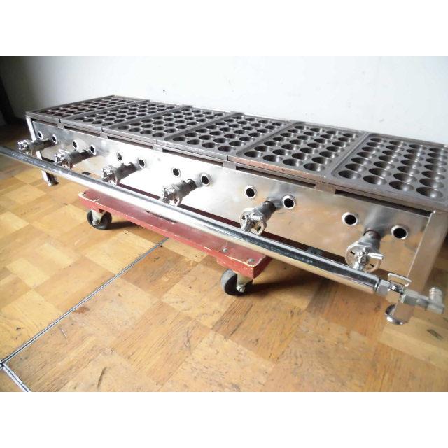 中古厨房 業務用 卓上 6連 たこ焼き器 たこ焼き台 都市ガス 銅板6枚