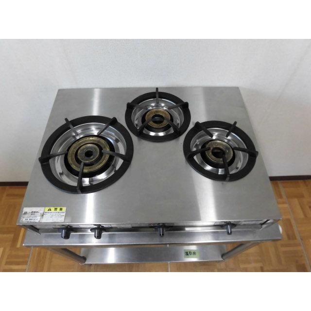 マルゼン（MARUZEN） 中古厨房 業務用 卓上 3口 親子 ガステーブル 