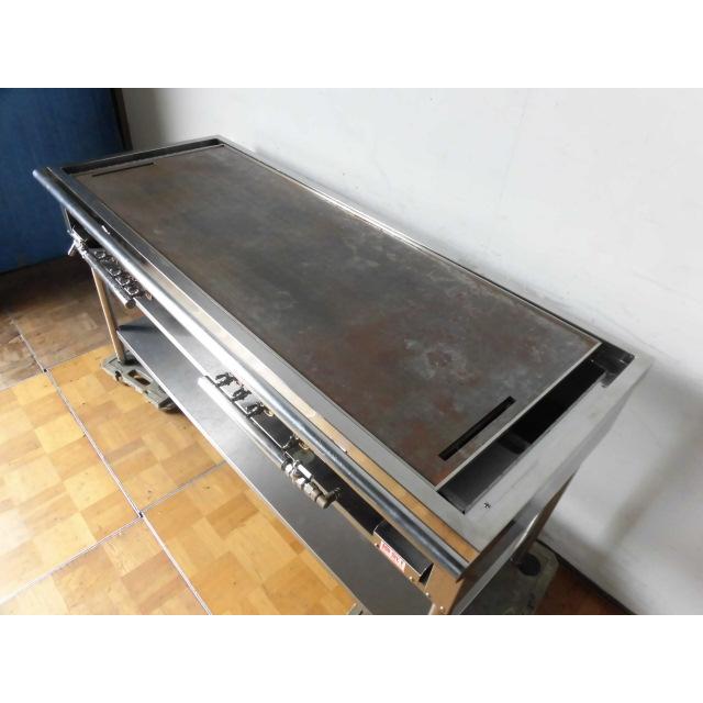 中古厨房 業務用 グリドル 鉄板焼き台 都市ガス 6連 厚み10mm バーナー