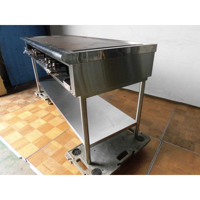 中古厨房 業務用 グリドル 鉄板焼き台 都市ガス 6連 厚み10mm バーナー