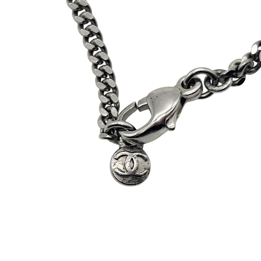 CHANEL シャネル プレート マトラッセ ネックレス ココマーク ネックレス シルバー ユニセックス中古_3