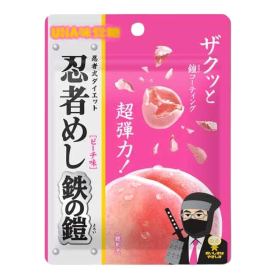 忍者めし 鉄の鎧 ピーチ味 10袋セット(4box) 忍者めし 10袋セット 鉄の鎧 ピーチ味 UHA味覚糖 40g × 10袋 : REUSE