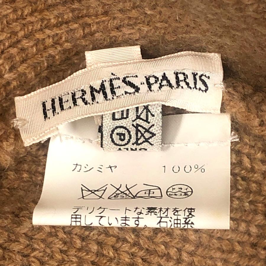 HERMES エルメス カシミヤ100％ Hロゴ ビーニー マルジェラ期 ニットキャップ ブラウン系 LA（L) 正規品 / 33656｜reuseshop-closer｜04