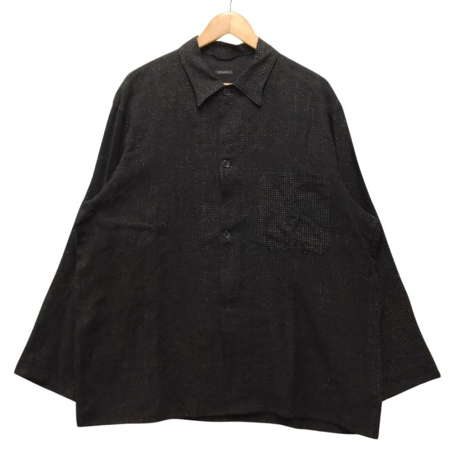 COMOLI コモリ リネン ドット シャツジャケット ブラック サイズ2 正規  