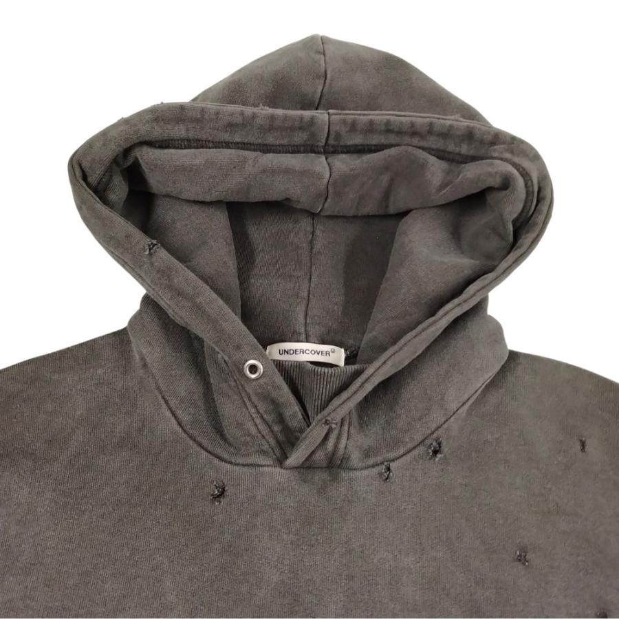 アンダーカバー 24AW 品番UP2D4801 加工スウェット パーカー チャコール サイズ2 正規品 / 36395 【ドロー】