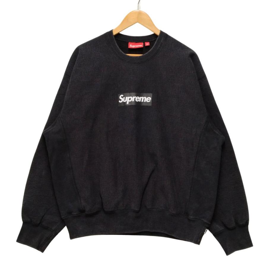 SUPREME シュプリーム 25SS Washed Box Logo Crewneck ウォッシュド ボックスロゴ スウェット ブラック サイズ L 正規品 / 45034 Supreme（シュプリーム） 25SS Washed Box Logo Crewneck ウォッシュド