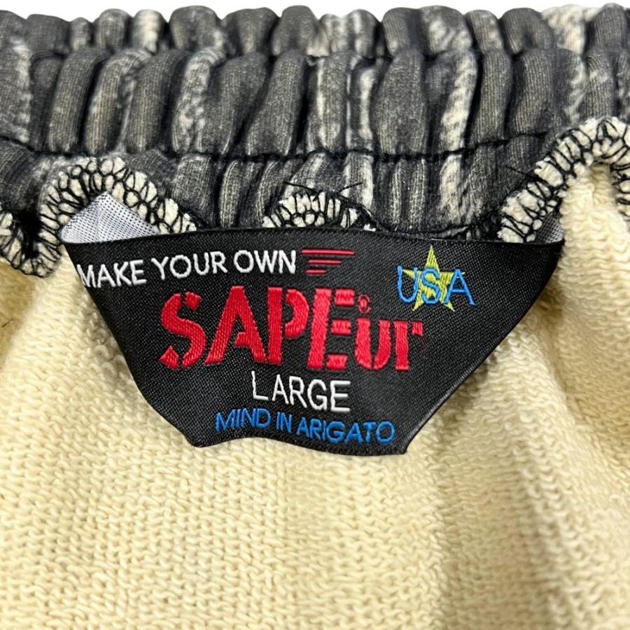 SAPEur サプール 転写 スウェット パンツ ブラック サイズ L 正規品