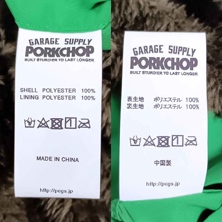 PORKCHOP GARAGE SUPPLY ポークチョップ ワッペン プリント 裏地ボア ナイロン コーチジャケット グリーン サイズ XL 正規品 / 55330 PORKCHOP GARAGE SUPPLY ポークチョップ ワッペン プリント 裏地ボア