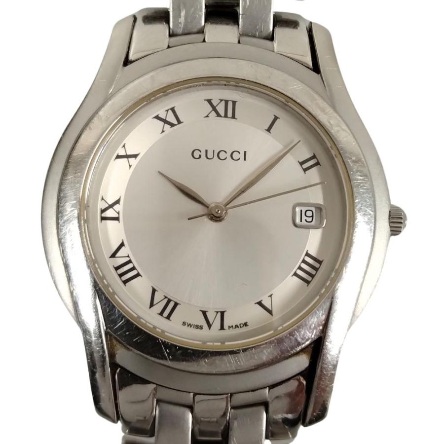 GUCCI グッチ 5500M シルバー文字盤 デイト クォーツ メンズ 腕時計 