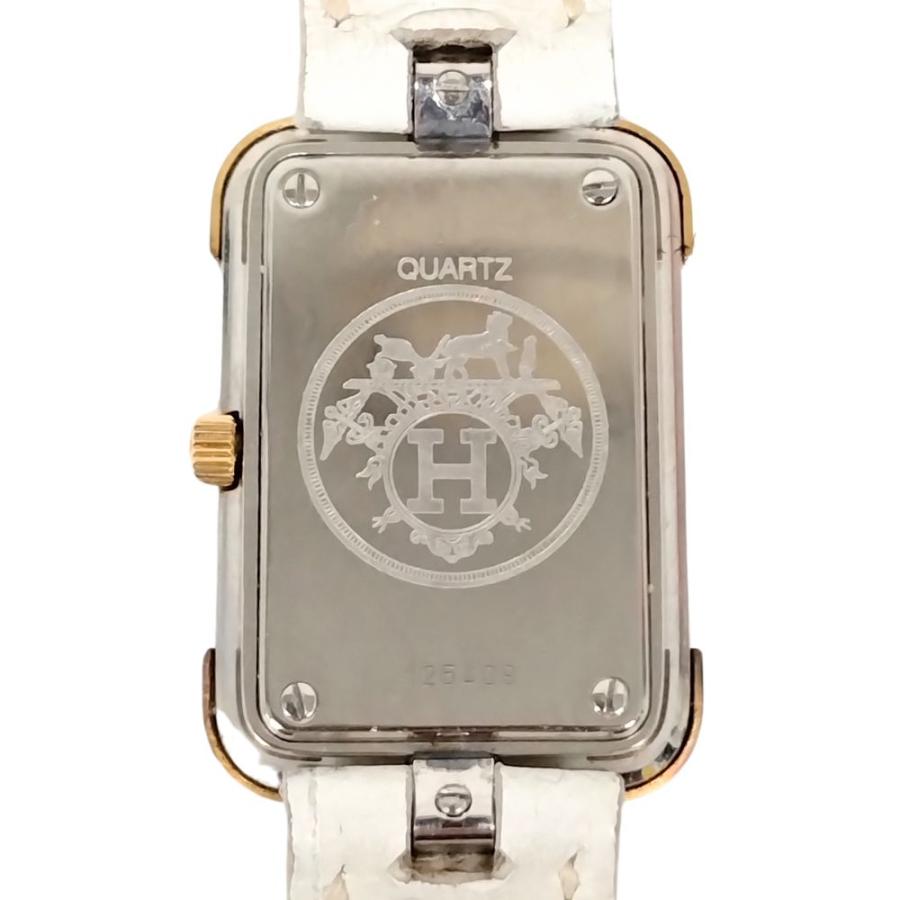 エルメス クロアジュール 白文字盤 クォーツ レディース 腕時計 正規品 【クアドロ】 / C454