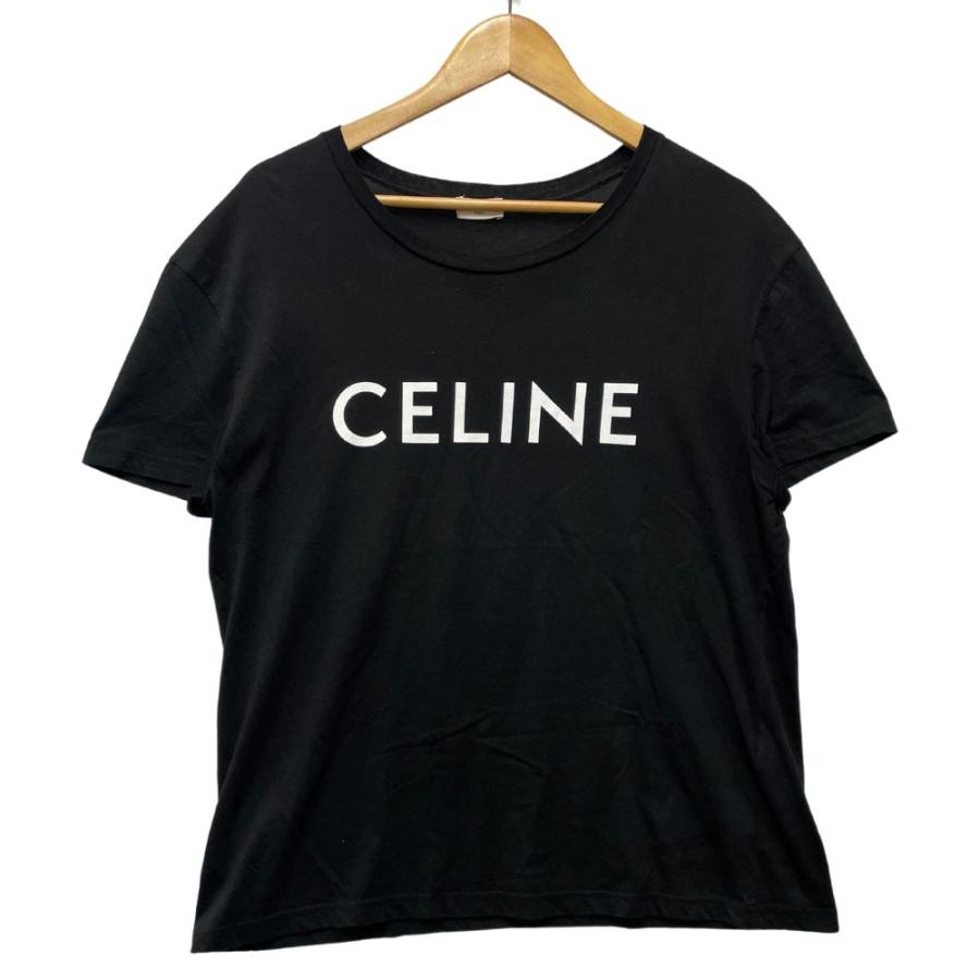 CELINE セリーヌ 品番 X008370E ロゴ プリント Tシャツ ブラック  