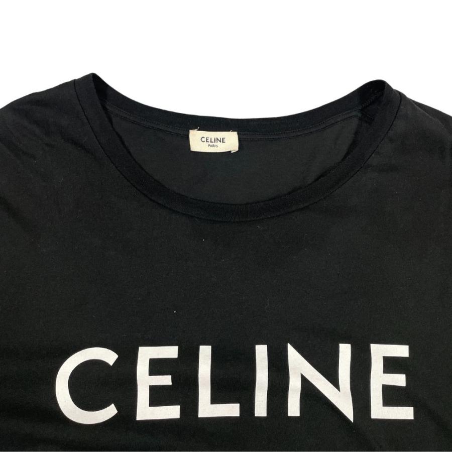 CELINE セリーヌ 品番 X008370E ロゴ プリント Tシャツ ブラック 