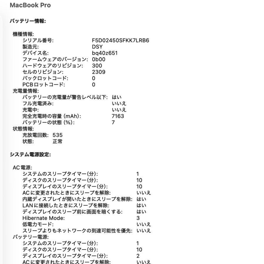 MacBook Pro 16インチ 2019 シルバー 32GB 1TB USキーボード Cランク