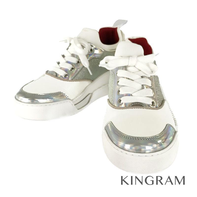 人気ブランド クリスチャンルブタン ホログラム スニーカー ホワイト シルバー レザー レディース Fah 中古 在庫残りわずか Www Skylanceronline Com