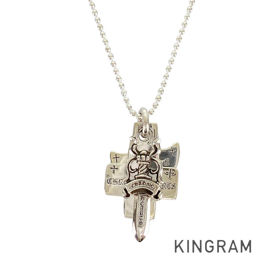 クロムハーツ スリートリンケッツペンダント ネックレス fke【中古