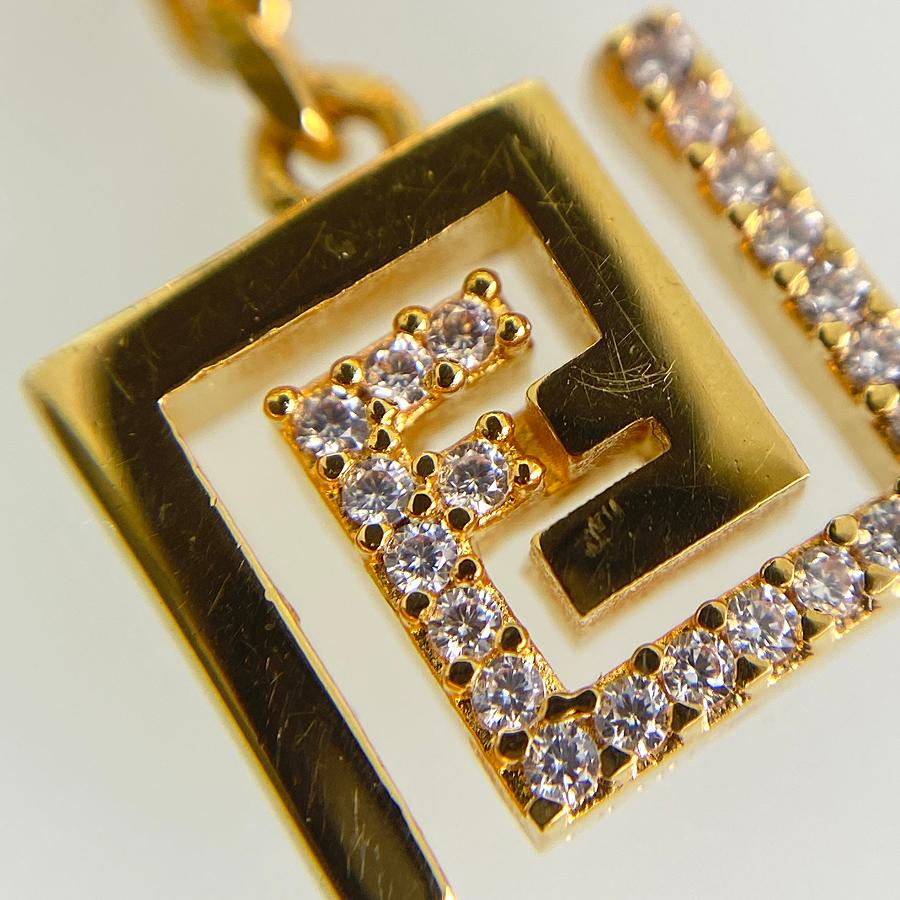 フェンディ ラインストーン デザイン ピアス GP 【中古】