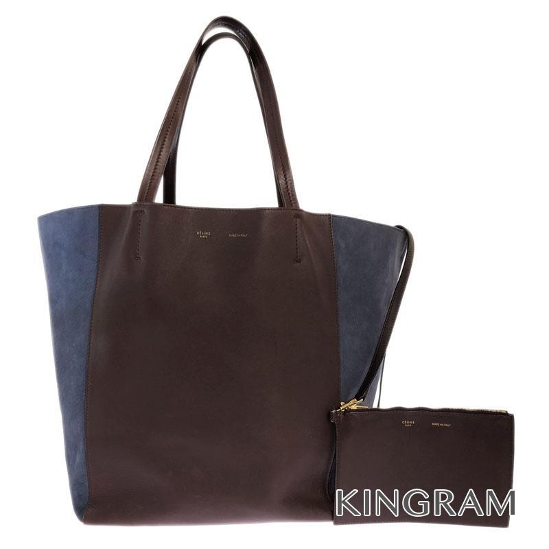 セリーヌ トートバッグ カバファントム バイカラー ブラウン×ブルー