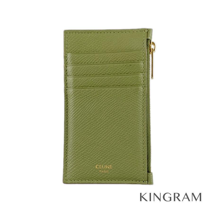 セリーヌ ジップド　カードケース フラグメントケース 10B683BEL 15K グリーン×ゴールド レザー コインケース kkd【中古】  :kkd-2105014551277:キングラムモール - 通販 - Yahoo!ショッピング